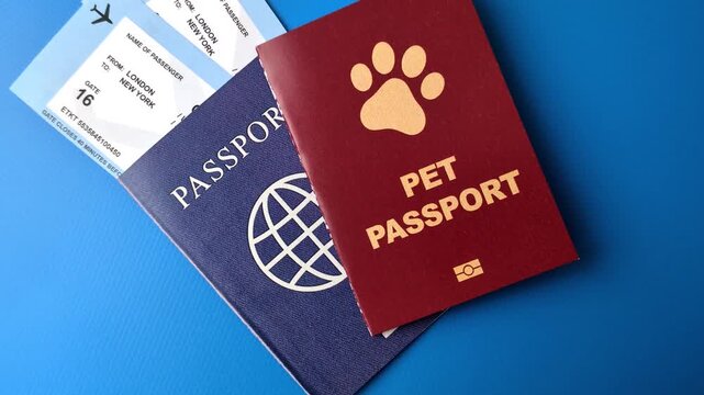 A pet passport is a document with vaccination and travel information for a cat, dog, or other animal. A pet passport as a background for your design.