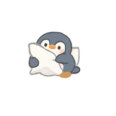Obraz premium Minimal Cute Penguin Stickers, PNG with Transparent Background