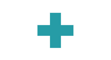 Teal Plus Sign Symbol Graphic Element.