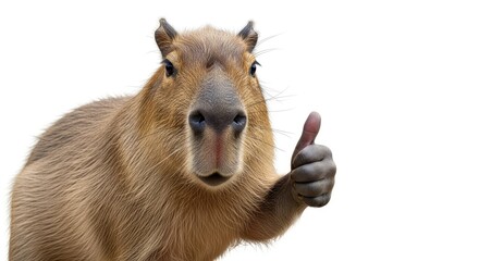 Capybara giving a thumbs up
