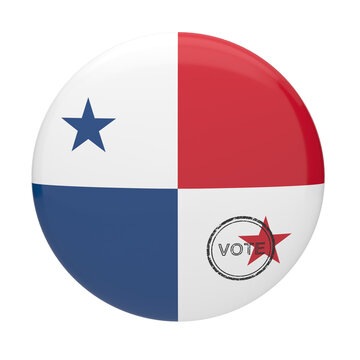 Panama flag badge with vote stamp for general and local elections