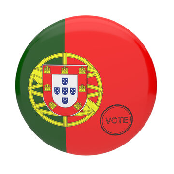 Portugal flag badge with vote stamp for 2026 presidential elections