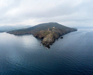 pointe du cap B&eacute;ar vue a&eacute;rienne du large par drone
