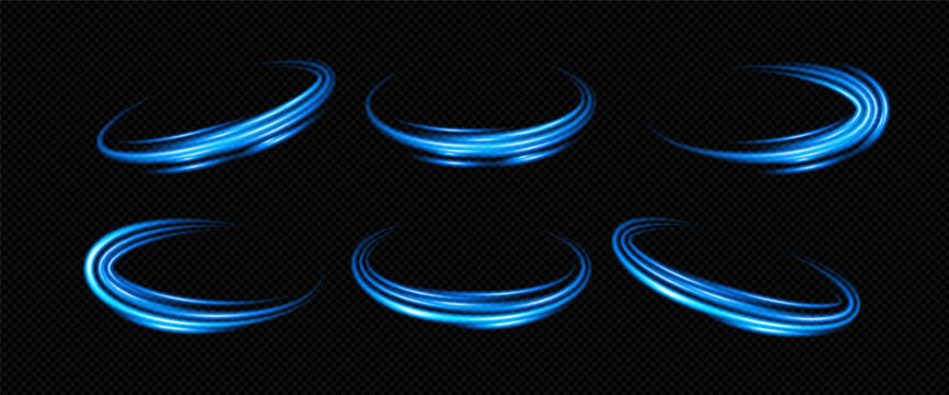 Portal circle with blue light effect and speed. Wave circular ellipse with ai and portal. Circle blue red glowing shooting design flash round rotation png line neon swirl technology tech isolated 3d.