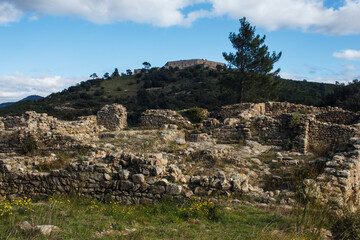 Ruines de Panissars &agrave; la fronti&egrave;re France Espagne