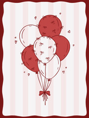 Balloons with ribbons, vector art