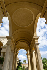 Italianate Arches of the Orangery Palace in Sanssouci Park Potsdam Germany Architectural View of Renaissance Revival Vaulted Ceiling and Columns