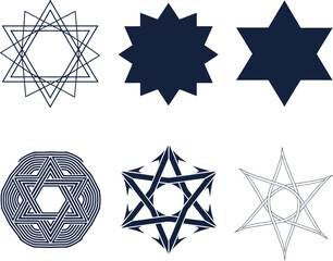 Geometric star shapes and abstract polygonal designs