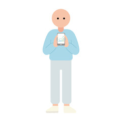 Flat finance character checking online banking app vector