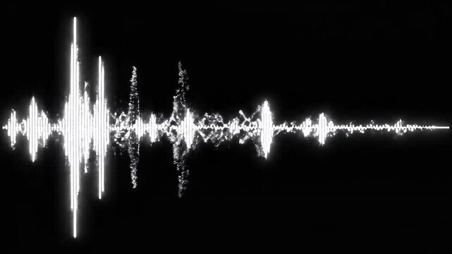 Audio waveform on black background