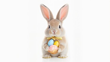 Obraz premium cute easter bunny isolated on transparent background 