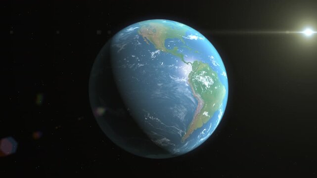 Location and map of Chile on the surface of the earth at day.