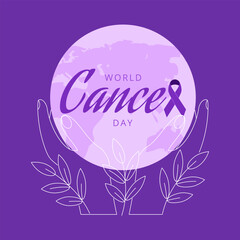 Obraz premium World Cancer Day Annual awareness concept illustration