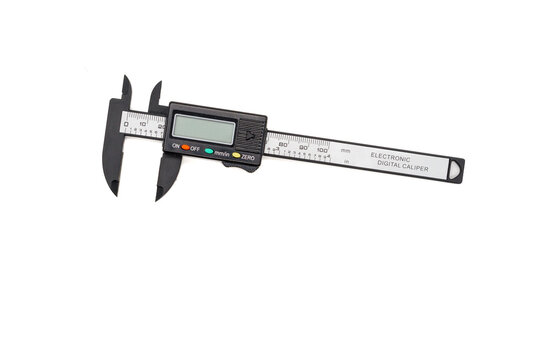 Electronic digital caliper on white background