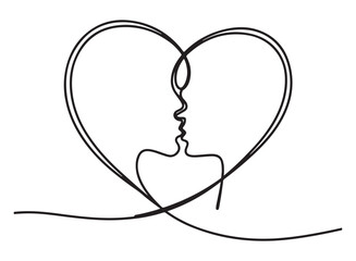Broken Heart Line Art Illustration Symbolizing Heartbreak