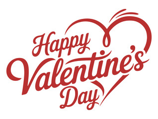 Valentines Day Greeting with Heart Illustration