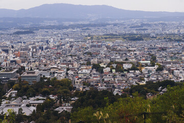 Obraz premium Nara, Japan, Nara Park landscape, Nara city view with buddhist temples and shinto shrines, Nara prefecture, Kansai, Japan, travel to Japan