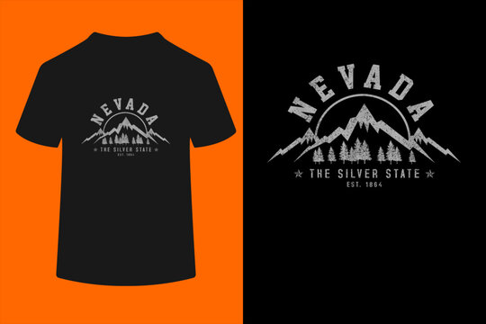 Nevada Souvenirs & Gifts Nevada Est. 1864 Vintage Nature  T-Shirt
