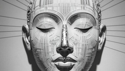 Geometric Face of Calm Reflection