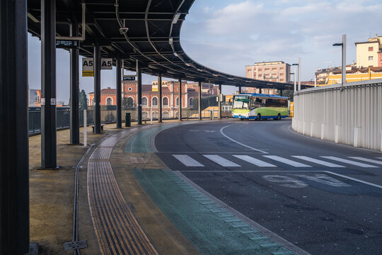 Bus station in Brescia Italy with modern infrastructure.