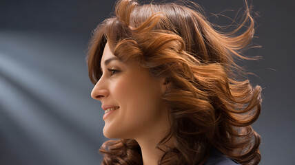 photo from one side of a model woman