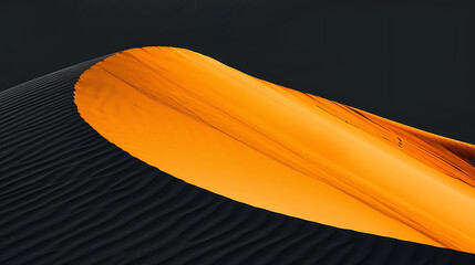 Minimalist Abstract Composition with Undulating Orange and Dark Waves