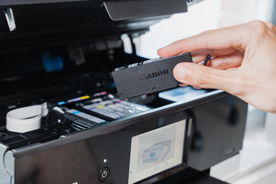 Installing Black Ink Cartridge In Printer