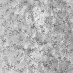 Obraz premium Light grayscale seamless floral pattern with delicate branches and blossoms. Elegant airy background ideal for stationery, wedding design, fabric and home decor.