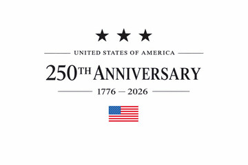 Fototapeta premium United States of America 250th anniversary typography design