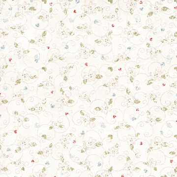Elegant seamless floral vine pattern with delicate flowers and swirling ornaments. Vintage romantic background perfect for wallpaper, fabric, invitations, and home decor.