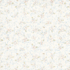 Elegant seamless floral texture with light blue ornamental vines on cream background. Subtle vintage pattern ideal for wallpaper, textiles, stationery, and classic interiors.