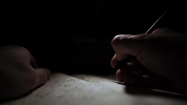 Journaling Thoughts in Notebook for Self-Reflection During Depression
