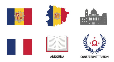 Andorra flag map constitution symbols book