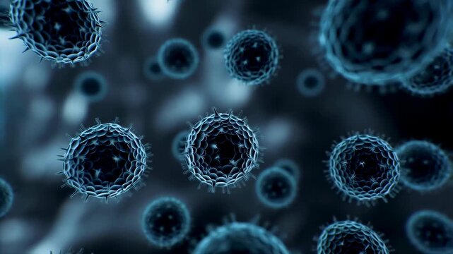 Microscopic view of blue bacteria in motion, showcasing the intricate details of microbial life. Essential for understanding health and disease dynamics