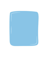 Organic hand drawn square frame in fluid patch design. Doodle rectangle shape forms a modern quote badge, with soft blob background for empty message card or abstract memo.