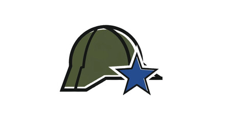 Green military helmet with blue star emblem green helmet army helmet