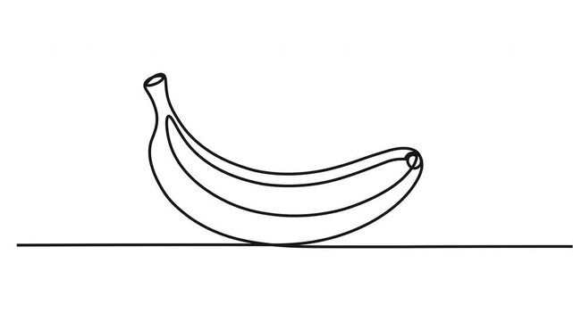 Continuous One Line Banana Animation Vector Line Art