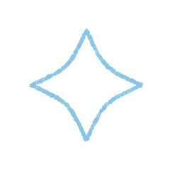 Chalk outline star in bright blue with burst and glow effect. This flare icon element uses sparkle and light for a festive pattern. A firework motif gives this symbol unique style for any creative
