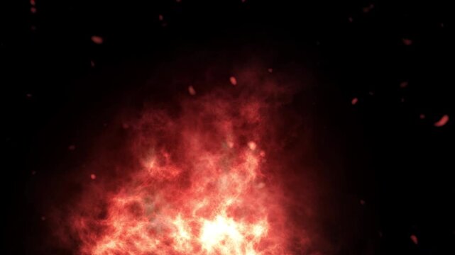 Procedural Fire & Flying Embers Motion Graphic Animation