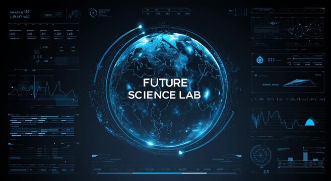 A futuristic science lab video showcasing advanced technology and innovation in a dark and sleek environment