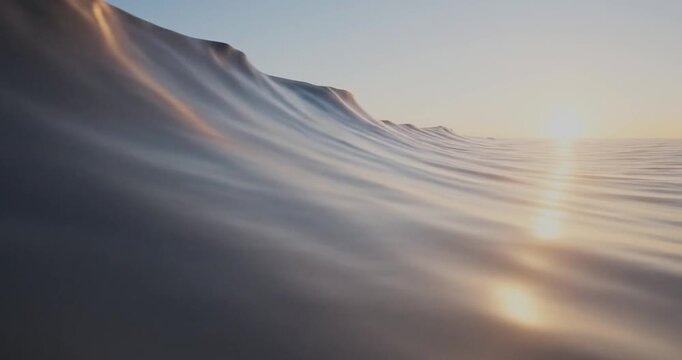 Ocean Waves Crashing at Sunset Serene Scene.