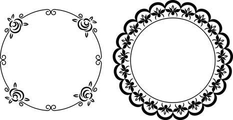 Obraz premium vector vintage frames black on a white background