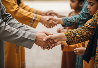 Post-Eid Prayer Handshake Tradition