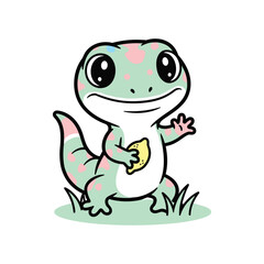 Obraz premium Cute cartoon frog celebrating New Year 2024 with confetti and festive mood illustration