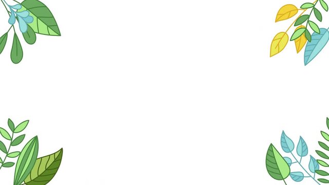 Isolated leaf frame animation with alpha channel transparent background