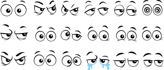 Cute Cartoon Face Expressions Set in Vector Style © Tanya