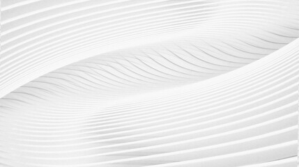 Naklejka premium White color minimalist and futuristic style with repetitive curved line patterns. With the play of light and shadow, the texture of the lines is deliberately made to capture light from various angles,