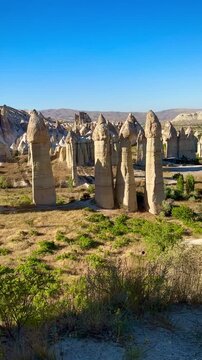 Love Valley Cappadocia Landscape with Famous Rock Formations (Goreme, Cappadocia, Turkey)