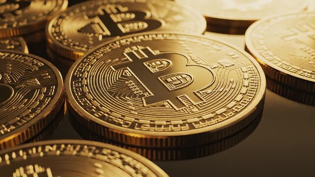 Golden Bitcoin Cryptocurrency Coins