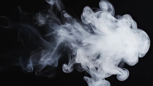 White smoke on black background
